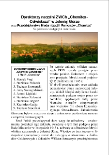Dyrektorzy naczelni ZWCh „Chemitex-Celwiskoza” w Jeleniej Górze oraz Przedsiębiorstwa Modernizacji i Remontów „Chemitex” [Dokument elektroniczny]