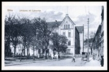 Ohlau - Schlossplatz mit Gimnasium [Dokument ikonograficzny]
