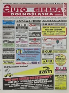 Auto Giełda Dolnośląska : regionalna gazeta ogłoszeniowa, 2005, nr 32 (1272) [18.03]