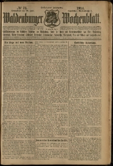 Waldenburger Wochenblatt, Jg. 60, 1914, nr 74