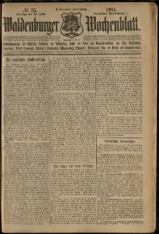 Waldenburger Wochenblatt, Jg. 60, 1914, nr 75