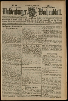 Waldenburger Wochenblatt, Jg. 60, 1914, nr 84