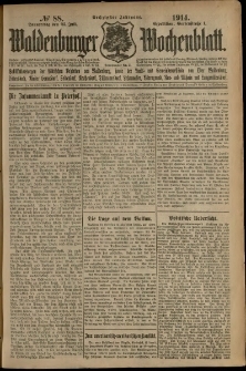 Waldenburger Wochenblatt, Jg. 60, 1914, nr 88