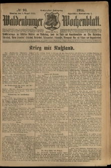 Waldenburger Wochenblatt, Jg. 60, 1914, nr 93