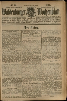 Waldenburger Wochenblatt, Jg. 60, 1914, nr 99
