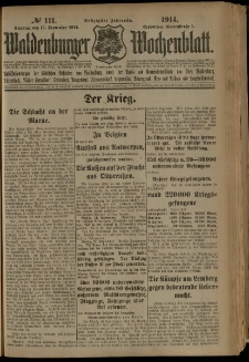 Waldenburger Wochenblatt, Jg. 60, 1914, nr 111