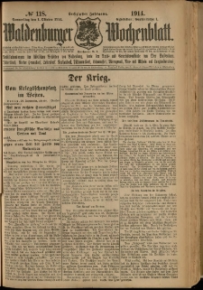 Waldenburger Wochenblatt, Jg. 60, 1914, nr 118
