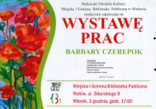 Plakat informujący o wystawie prac Barbary Czerepok [Dokument życia społecznego]