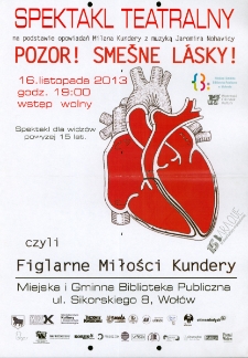 Plakat informujący o spektaklu teatralnym Pozor! Smesne lasky! [Dokument życia społecznego]