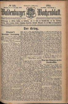 Waldenburger Wochenblatt, Jg. 60, 1914, nr 135