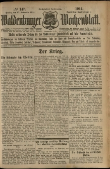 Waldenburger Wochenblatt, Jg. 60, 1914, nr 147