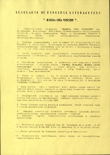 Jelenia Góra wierszem : regulamin III konkursu literackiego [Dokument życia społecznego]