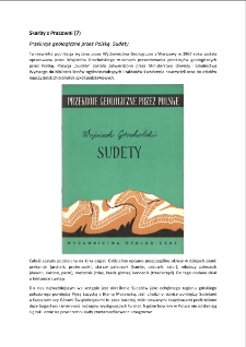 Skarby z Pracowni (7) : Przekroje geologiczne przez Polskę. Sudety [Dokument elektroniczny]