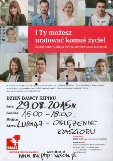 Dzień Dawcy Szpiku - plakat [Dokument życia społecznego]