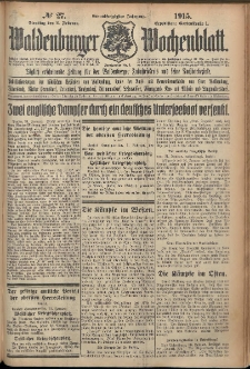 Waldenburger Wochenblatt, Jg. 61, 1915, nr 27