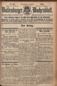 Waldenburger Wochenblatt, Jg. 61, 1915, nr 39