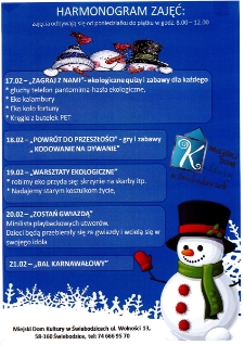 Harmonogram zajęć - plakat [Dokument życia społecznego]