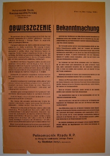 Obwieszczenie = Bekanntmachtung [Dokument życia społecznego]