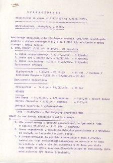 Sprawozdanie szkoleniowe za okres od 1.XI.1995 do 4.VIII.1996 r. maratończyków : G. Gajdus, L. Bebło