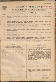 Dziennik Urzędowy Województwa Jeleniogórskiego, 1985, nr 5
