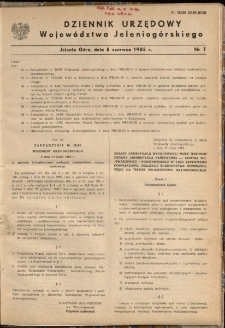 Dziennik Urzędowy Województwa Jeleniogórskiego, 1985, nr 7