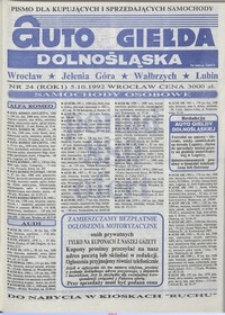 Auto Giełda Dolnośląska : pismo dla kupujących i sprzedających samochody, R. 1, 1992, nr 24 (5.10.1992 r.)