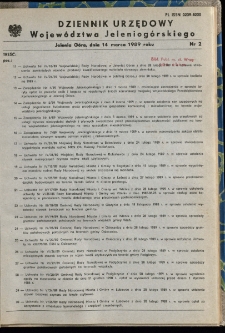 Dziennik Urzędowy Województwa Jeleniogórskiego, 1989, nr 2