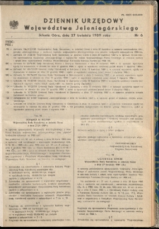 Dziennik Urzędowy Województwa Jeleniogórskiego, 1989, nr 6