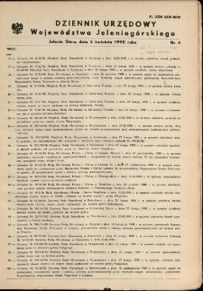 Dziennik Urzędowy Województwa Jeleniogórskiego, 1990, nr 4