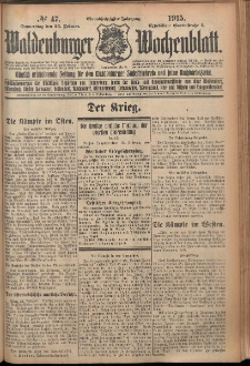 Waldenburger Wochenblatt, Jg. 61, 1915, nr 47