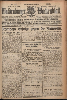 Waldenburger Wochenblatt, Jg. 61, 1915, nr 54
