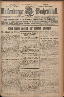 Waldenburger Wochenblatt, Jg. 61, 1915, nr 58