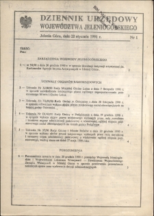 Dziennik Urzędowy Województwa Jeleniogórskiego, 1991, nr 1