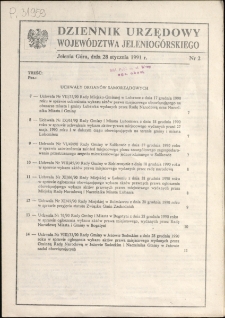 Dziennik Urzędowy Wojew&oacute;dztwa Jeleniog&oacute;rskiego, 1991, nr 2