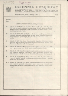 Dziennik Urzędowy Województwa Jeleniogórskiego, 1991, nr 5