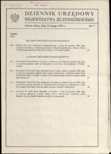 Dziennik Urzędowy Województwa Jeleniogórskiego, 1991, nr 7