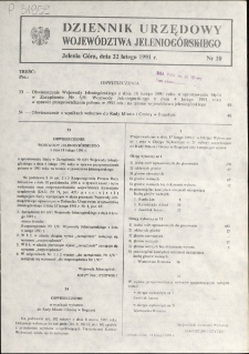 Dziennik Urzędowy Województwa Jeleniogórskiego, 1991, nr 10