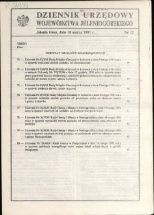 Dziennik Urzędowy Województwa Jeleniogórskiego, 1991, nr 12