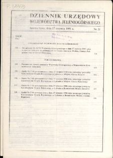 Dziennik Urzędowy Województwa Jeleniogórskiego, 1991, nr 21