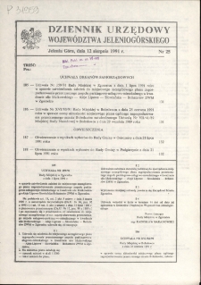 Dziennik Urzędowy Województwa Jeleniogórskiego, 1991, nr 25
