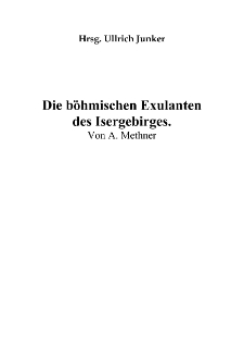 Die böhmischen Exulanten des Isergebirges [Dokument elektroniczny]