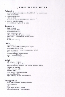 Jadłospis treningowy