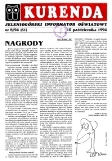 Kurenda : jeleniogórski informator oświatowy, 1994, nr 8 (61)