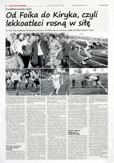 Od Foika do Kiryka, czyli lekkoatleci rosną w siłę : w 1967 roku Stanisław Śmitkowski zdobywa dla Oleśniczanki pierwszy medal na Mistrzostwach Polski