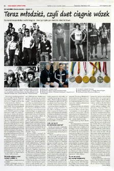 Teraz młodzież, czyli duet ciągnie wózek : Sześćdziesięciolatka nadal biegnie, choć już tylko po medale młodzieżowe...