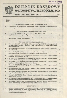 Dziennik Urzędowy Województwa Jeleniogórskiego, 1992, nr 4