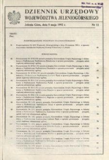 Dziennik Urzędowy Województwa Jeleniogórskiego, 1992, nr 11