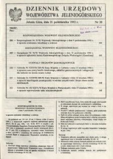 Dziennik Urzędowy Województwa Jeleniogórskiego, 1992, nr 20