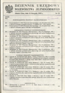 Dziennik Urzędowy Województwa Jeleniogórskiego, 1992, nr 22