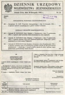 Dziennik Urzędowy Województwa Jeleniogórskiego, 1992, nr 24